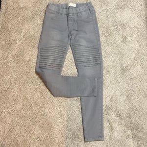 Gray Pull-on Moto Pants